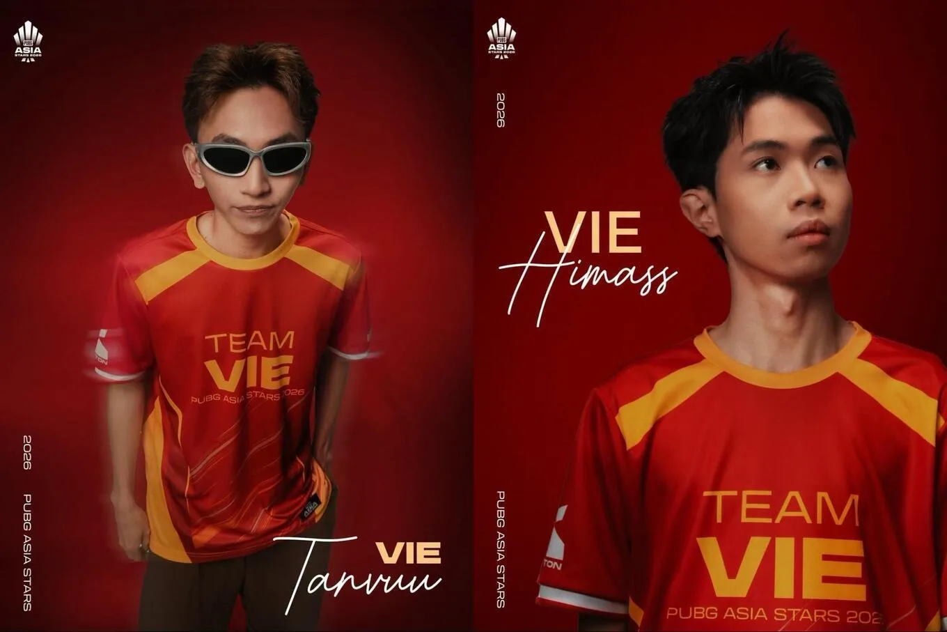PUBG Asia Stars 2026에 참가한 베트남 선수 TanVuu(왼쪽)와 Himass. © PUBG Asia Stars