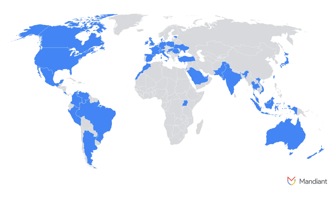 Figure 1: List of countries impacted by DPRK IT workers