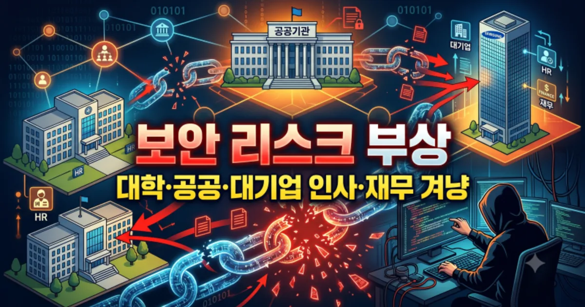 대학·공공·대기업 인사·재무 시스템 겨냥한 공급망급 보안 리스크 부상