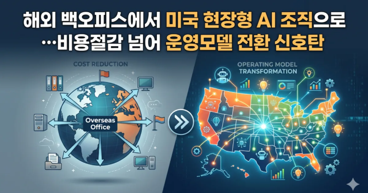 해외 백오피스에서 미국 현장형 AI 조직으로…비용절감 넘어 운영모델 전환 신호탄